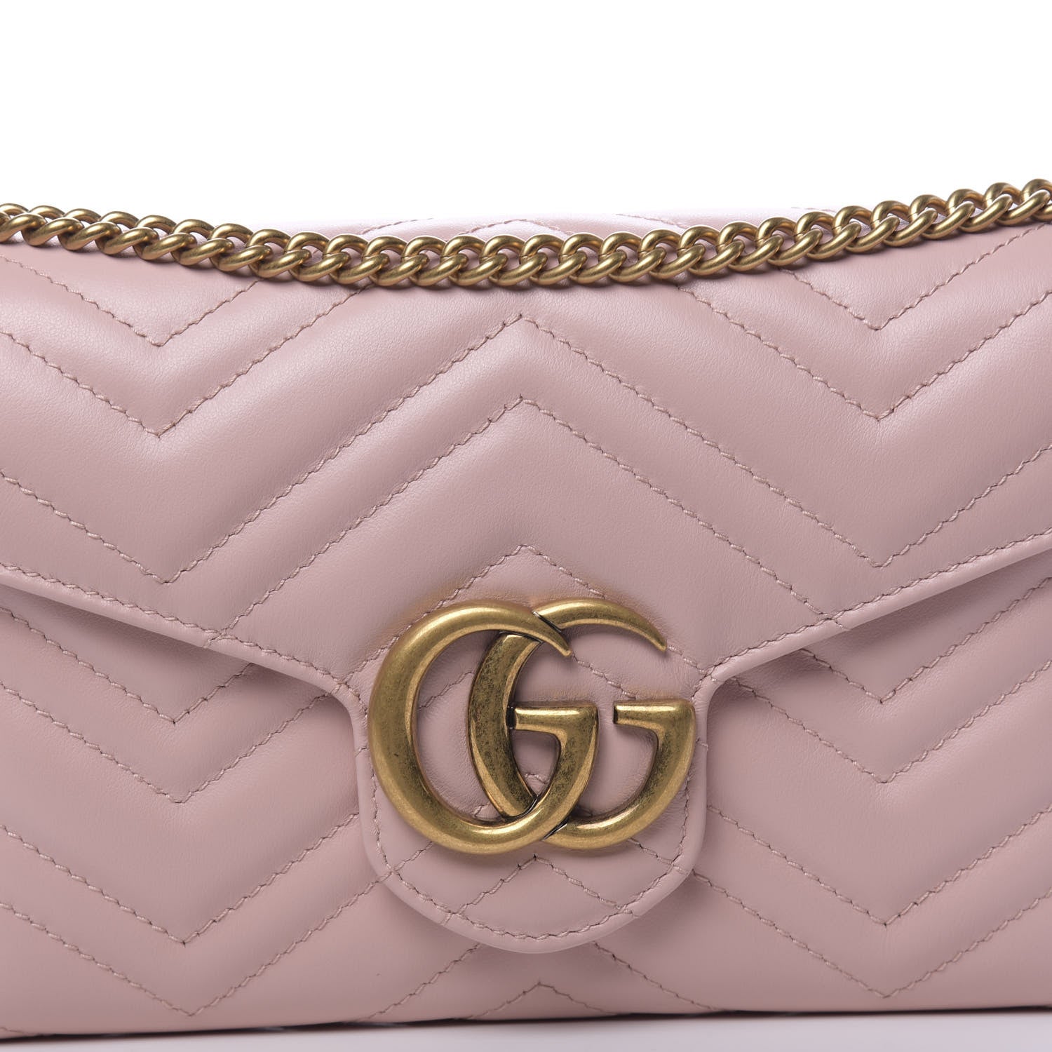 Gucci Calfskin Matelasse GG Marmont Chain Wallet Perfect Pink 10 of 10