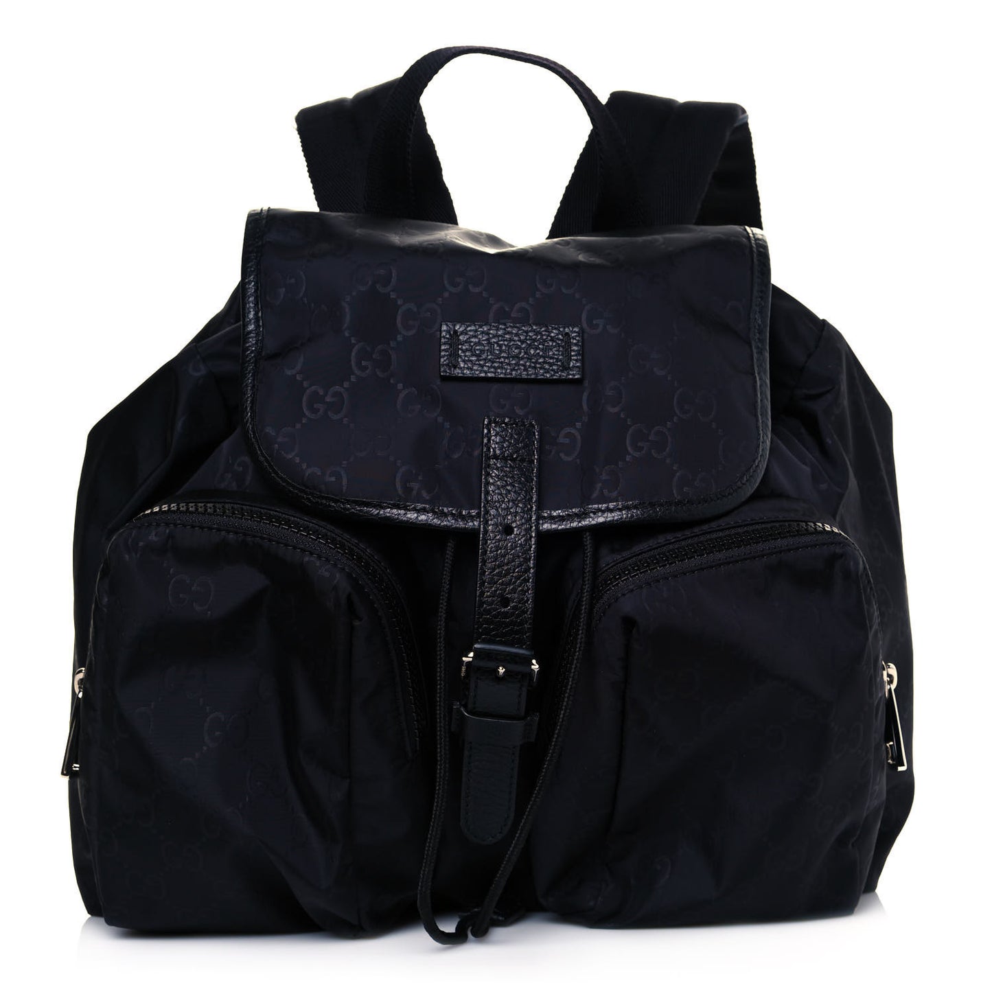 Nylon Monogram Medium Light Single Buckle Backpack Black