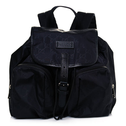 Gucci Nylon Monogram Medium Light Single Buckle Backpack Black 1 of 7