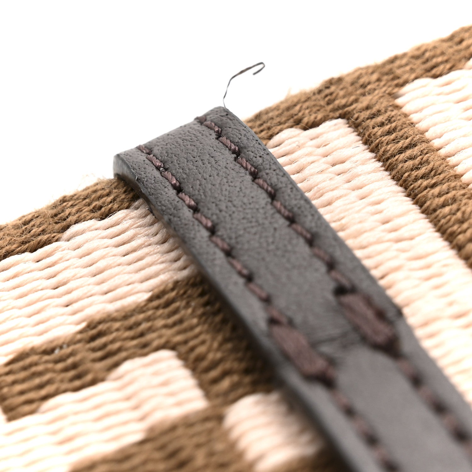 Fendi Ribbon Vitello Century FF 1974 Embroidered Adjustable Strap You Fango Rosa Confetto Chocolate 8 of 9
