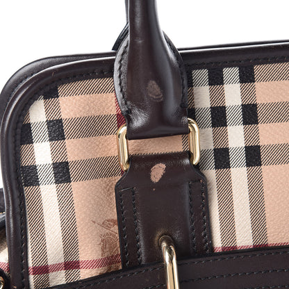 Burberry Haymarket Check Minford Portrait Tote Chocolate 13 of 14
