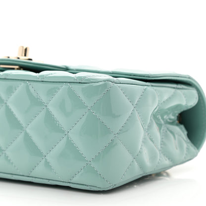 Chanel Patent Calfskin Quilted Mini Rectangular Flap Light Blue 10 of 11