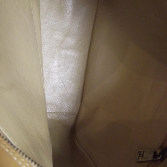 Patent Leather CC Shoulder Bag Beige