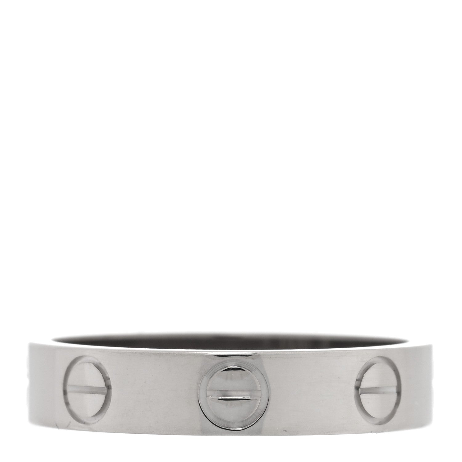 Cartier 18K White Gold 3.5mm LOVE Wedding Band Ring 48 4.5 4 of 5