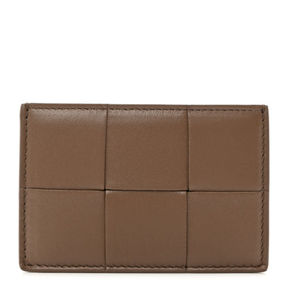 Bottega Veneta Nappa Intreccio Cassette Credit Card Holder Taupe Grey 1 of 7