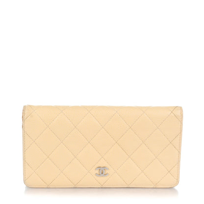 Chanel Caviar Quilted Yen Wallet Light Beige 1 of 8