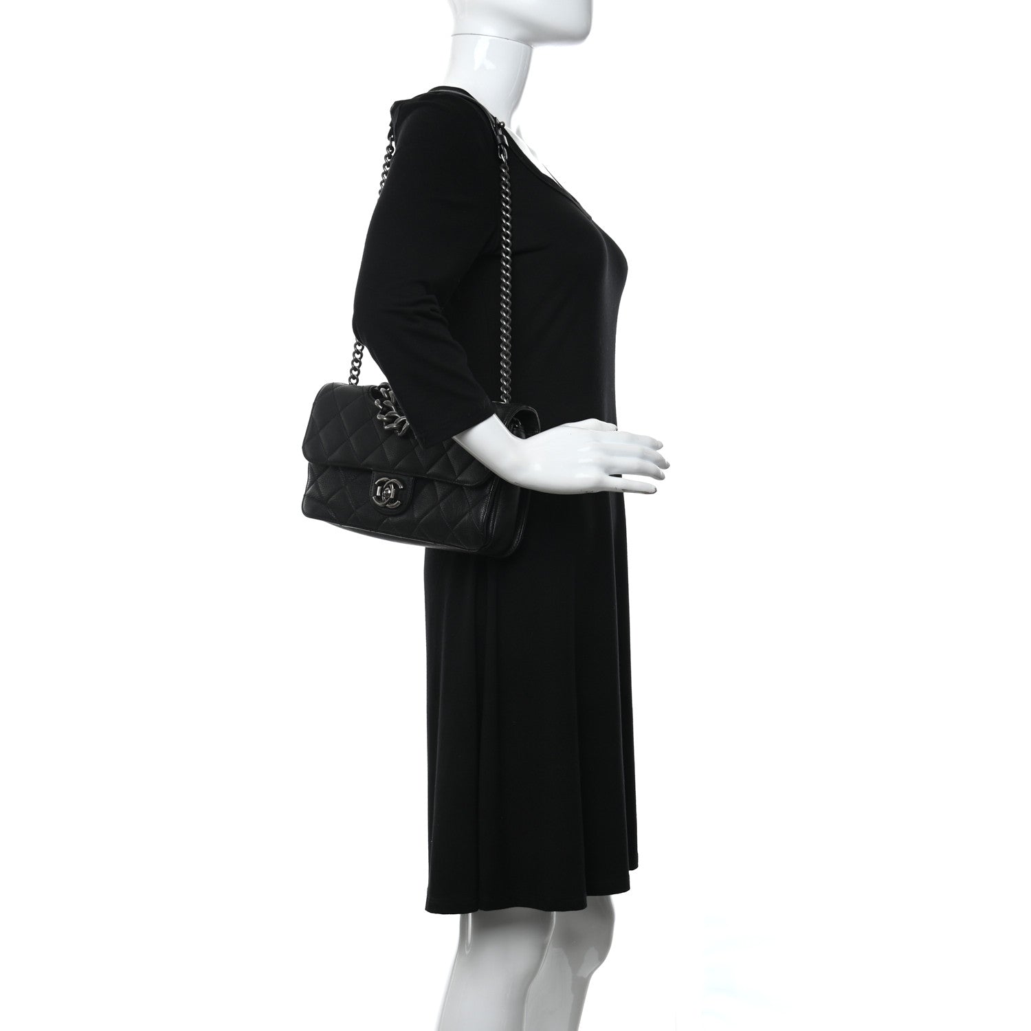 Chanel Goatskin Quilted Medium Perfect Edge Flap Black 2 of 10