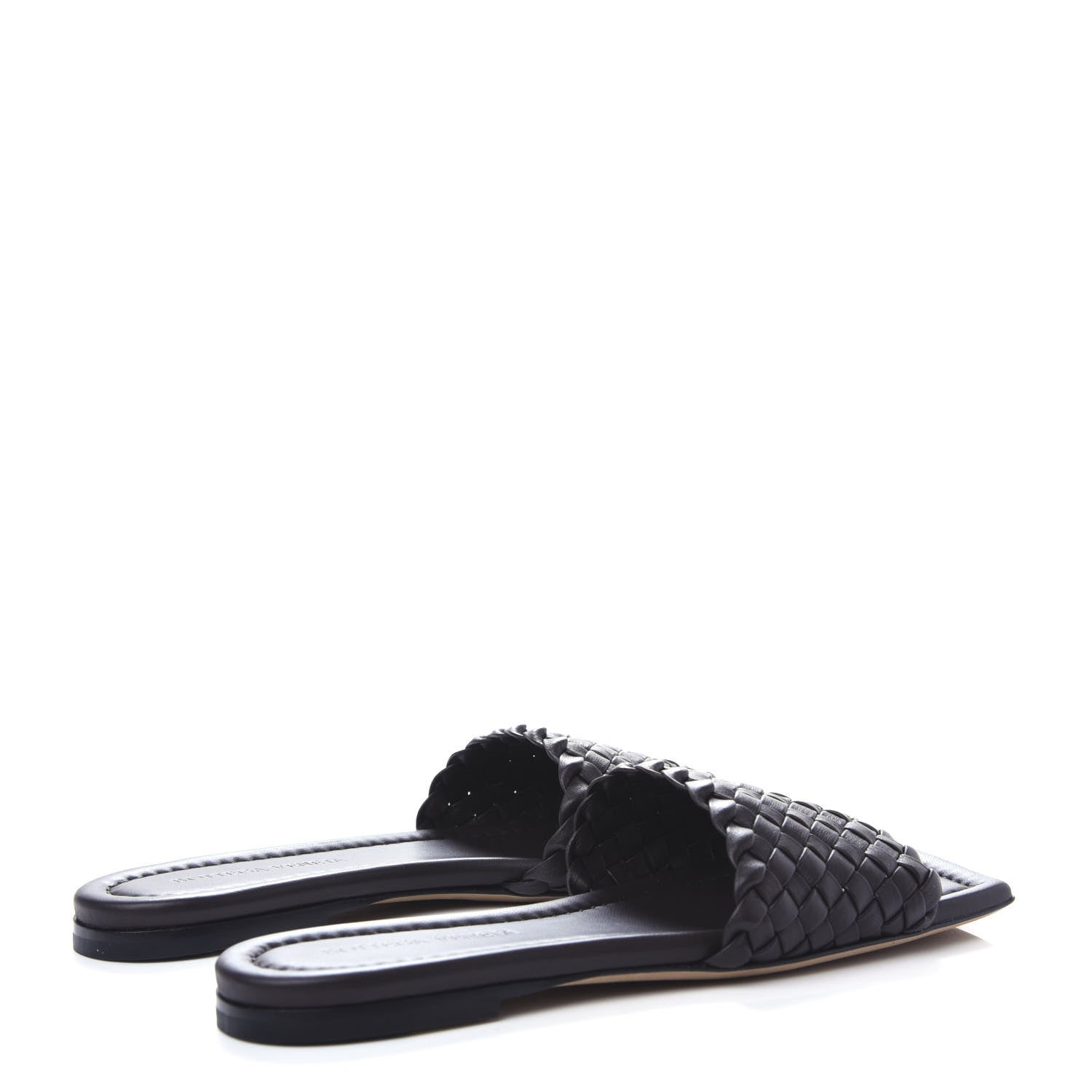 Bottega Veneta Nappa Intrecciato Squared Toe Flat Sandals 36 Espresso 4 of 10
