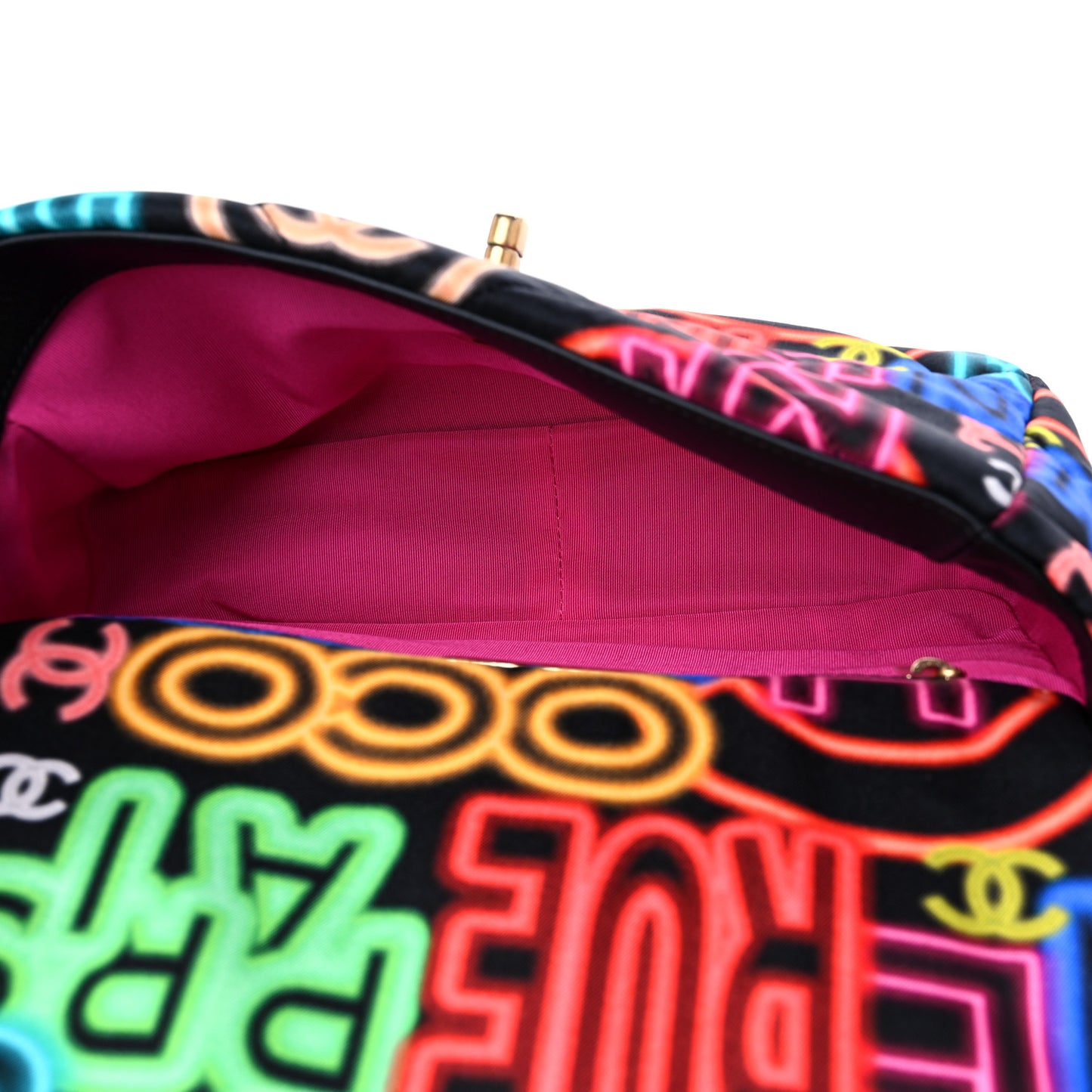 Fabric Printed Medium Chanel 19 Flap Black Multicolor