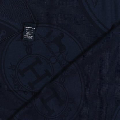 Hermes Cashmere Silk New Libris Poncho Bleu De Chine 3 of 4