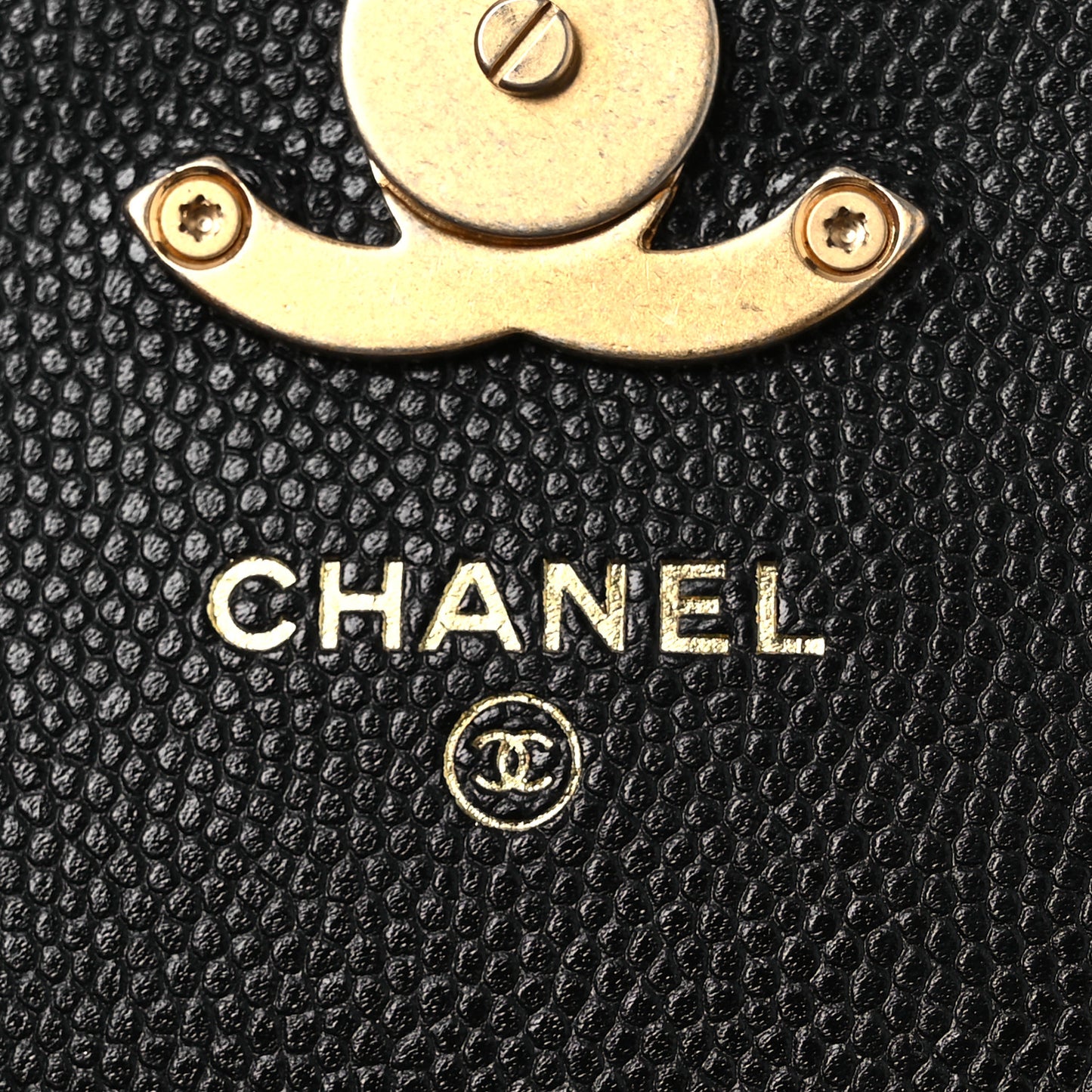 Caviar Quilted Bracelet On Chain Clutch Black