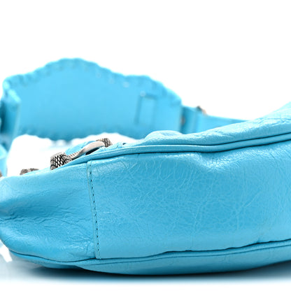 Balenciaga Agneau Arena Le Cagole Shoulder Bag XS Cyan 10 of 11