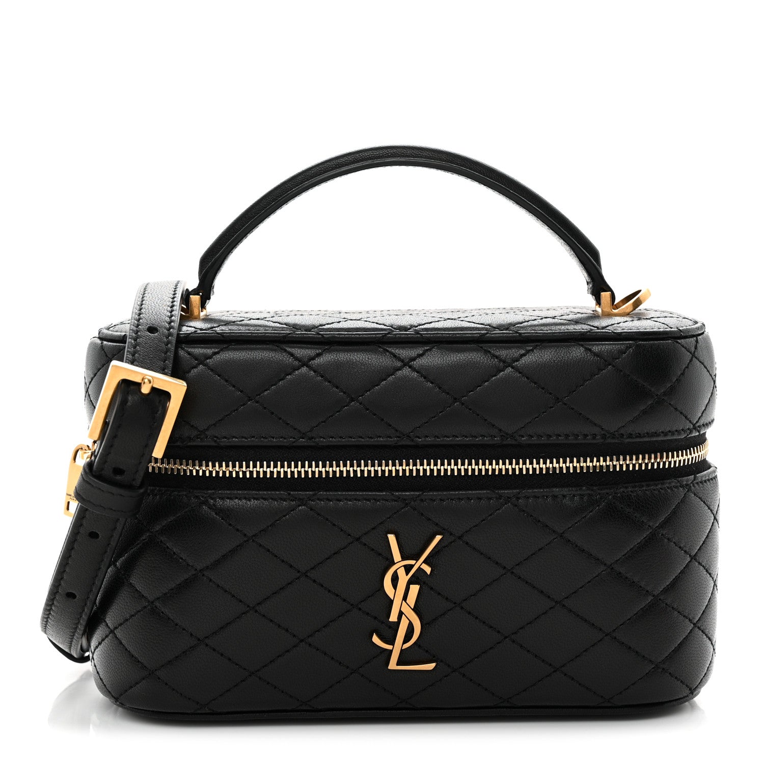 Saint Laurent Lambskin Quilted Mini Gaby Vanity Case Black 1 of 11