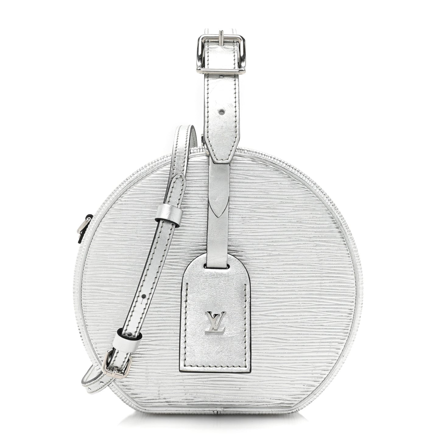 Metallic Epi Petite Boite Chapeau Silver