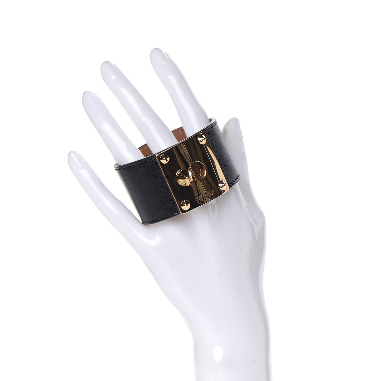 Calfskin Goldmine Cuff Gold Black