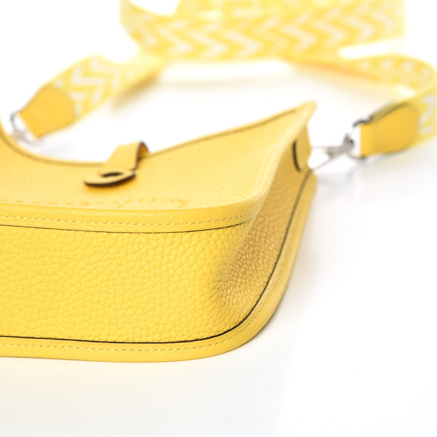 Hermes Taurillon Clemence Amazone Evelyne TPM Jaune De Naples White 9 of 9