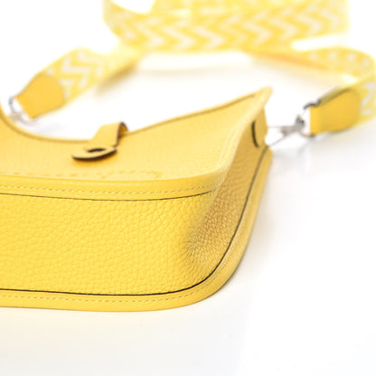 Hermes Taurillon Clemence Amazone Evelyne TPM Jaune De Naples White 9 of 9