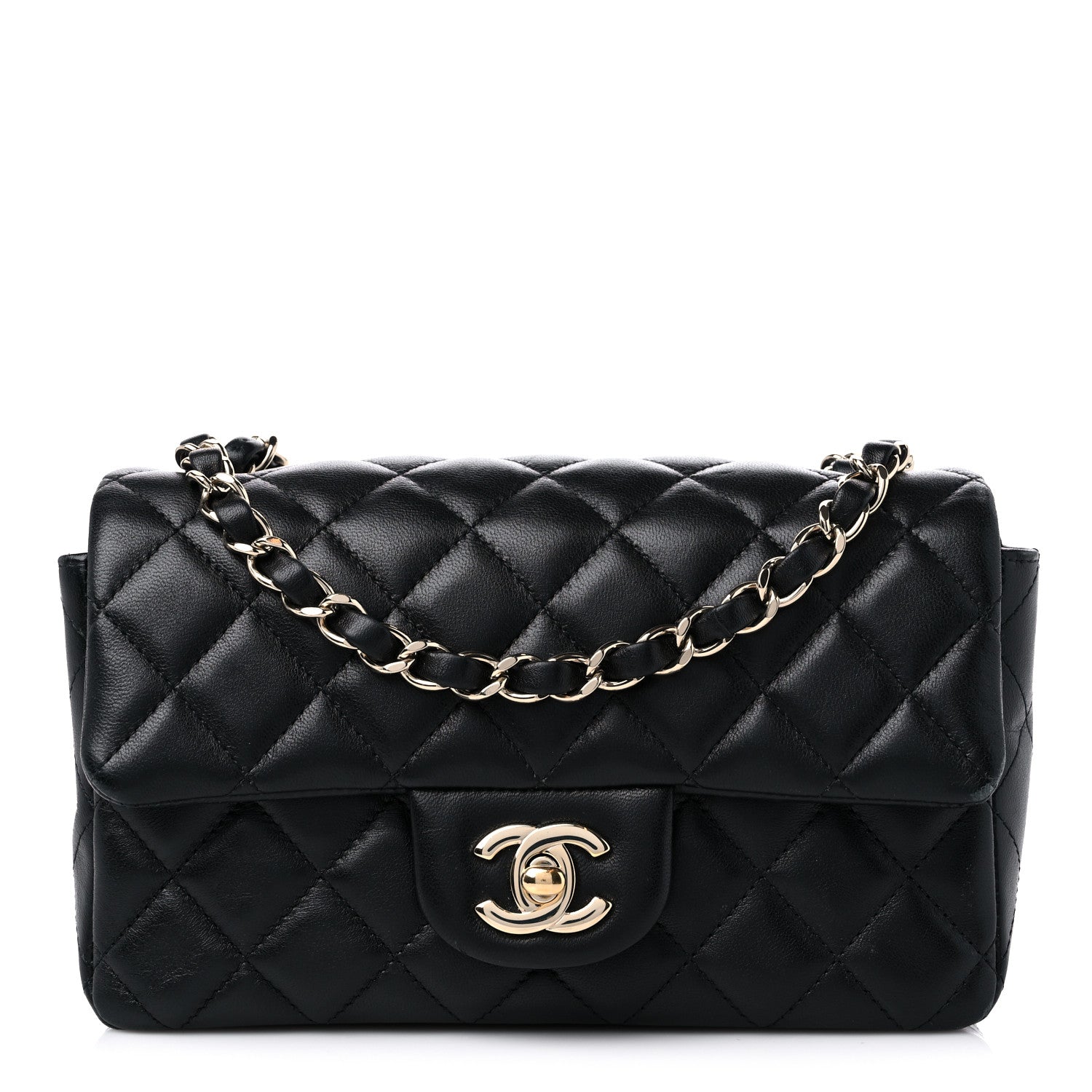 Chanel Lambskin Quilted Mini Rectangular Flap Black 1 of 12