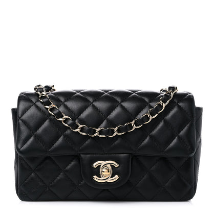 Chanel Lambskin Quilted Mini Rectangular Flap Black 1 of 12