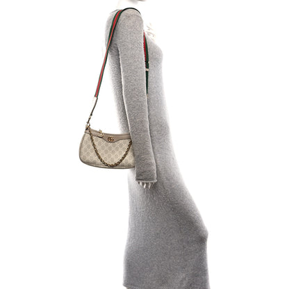 Gucci GG Supreme Monogram Textured Dollar Calfskin Web Small Ophidia GG Handbag Beige Mystic White Oatmeal 2 of 12