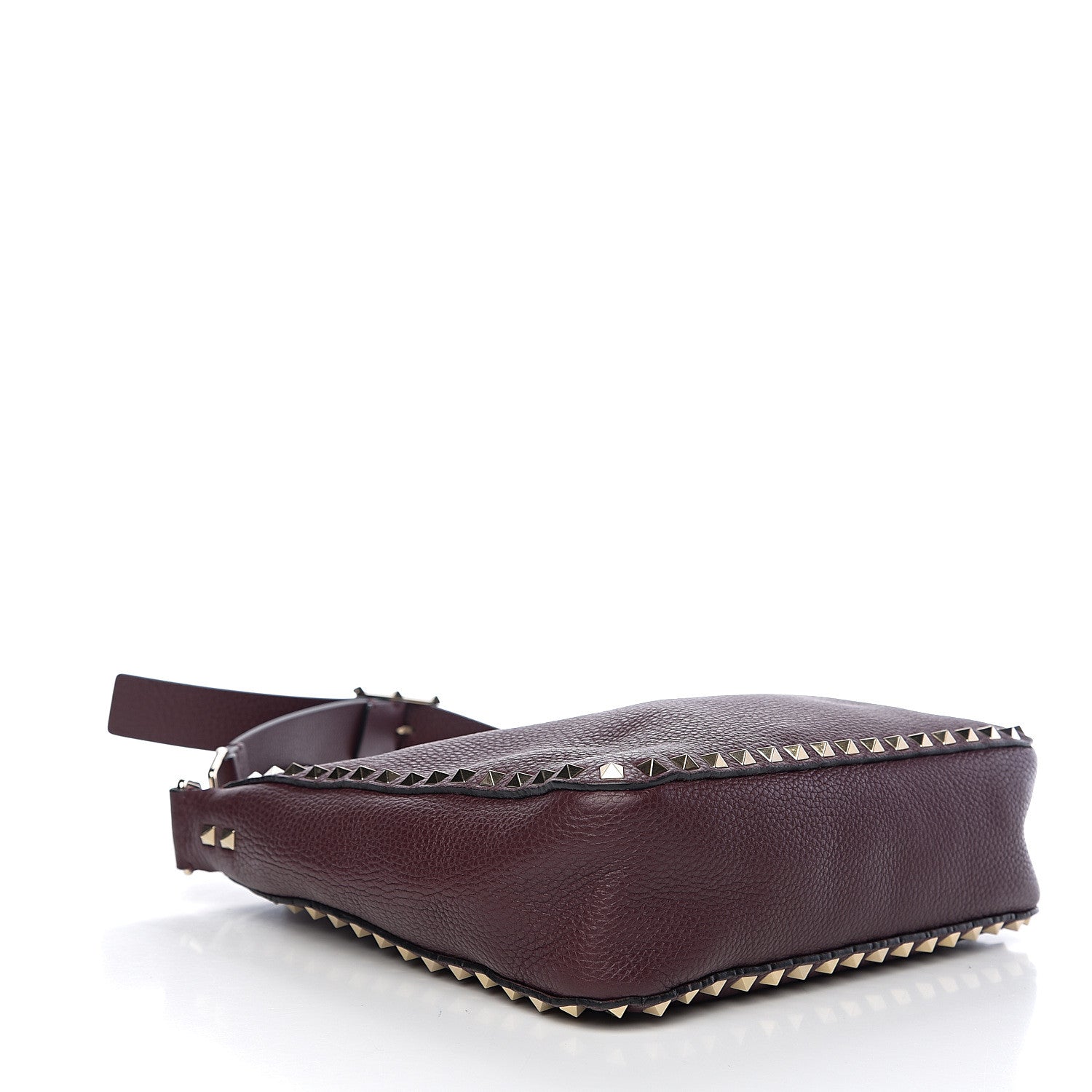 Valentino Garavani Pebbled Calfskin Small Rockstud Flip-Lock Messenger Bag Vinaccia 3 of 8