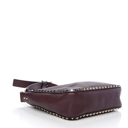 Valentino Garavani Pebbled Calfskin Small Rockstud Flip-Lock Messenger Bag Vinaccia 3 of 8