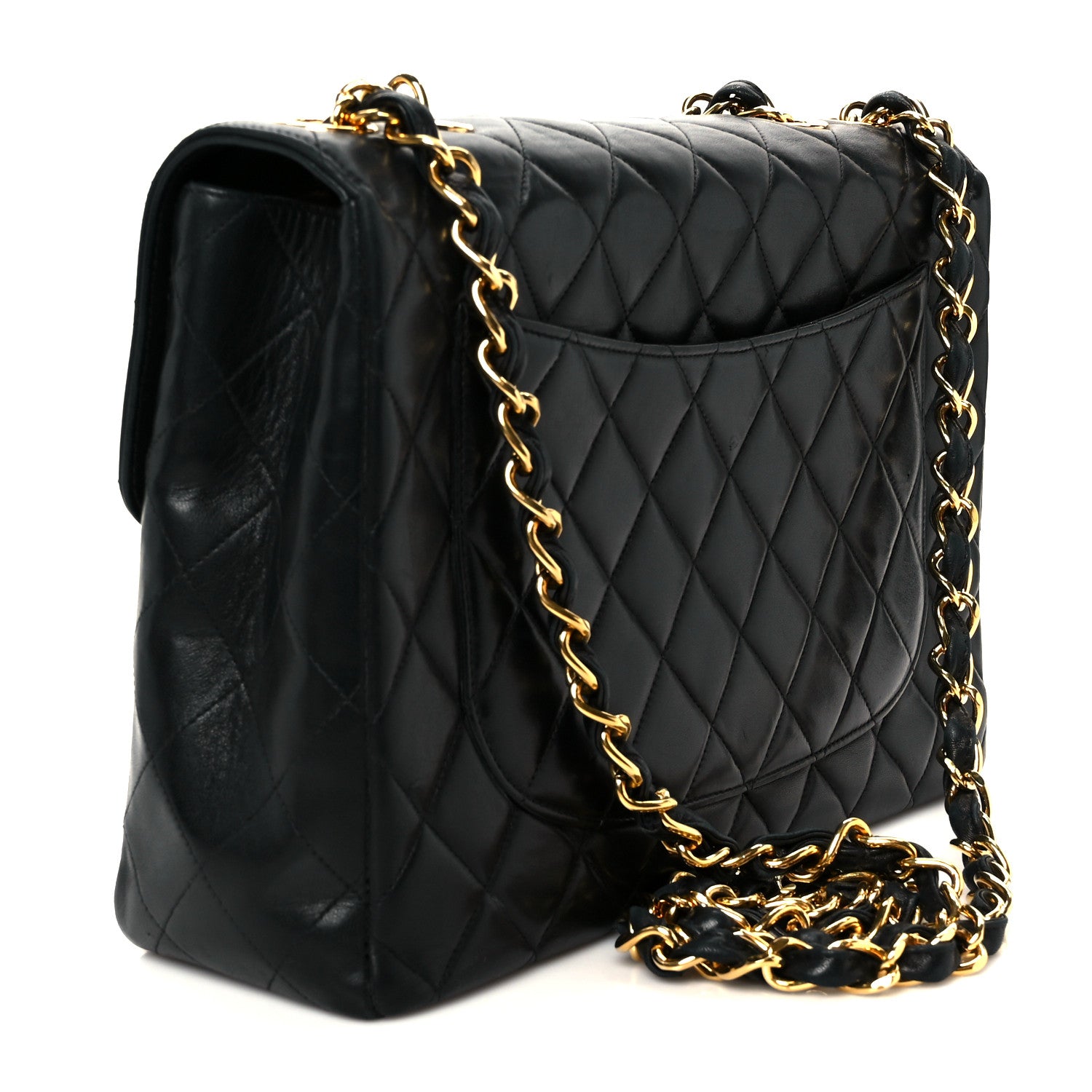 Chanel Lambskin Quilted XL Jumbo Single Flap Black 3 of 11