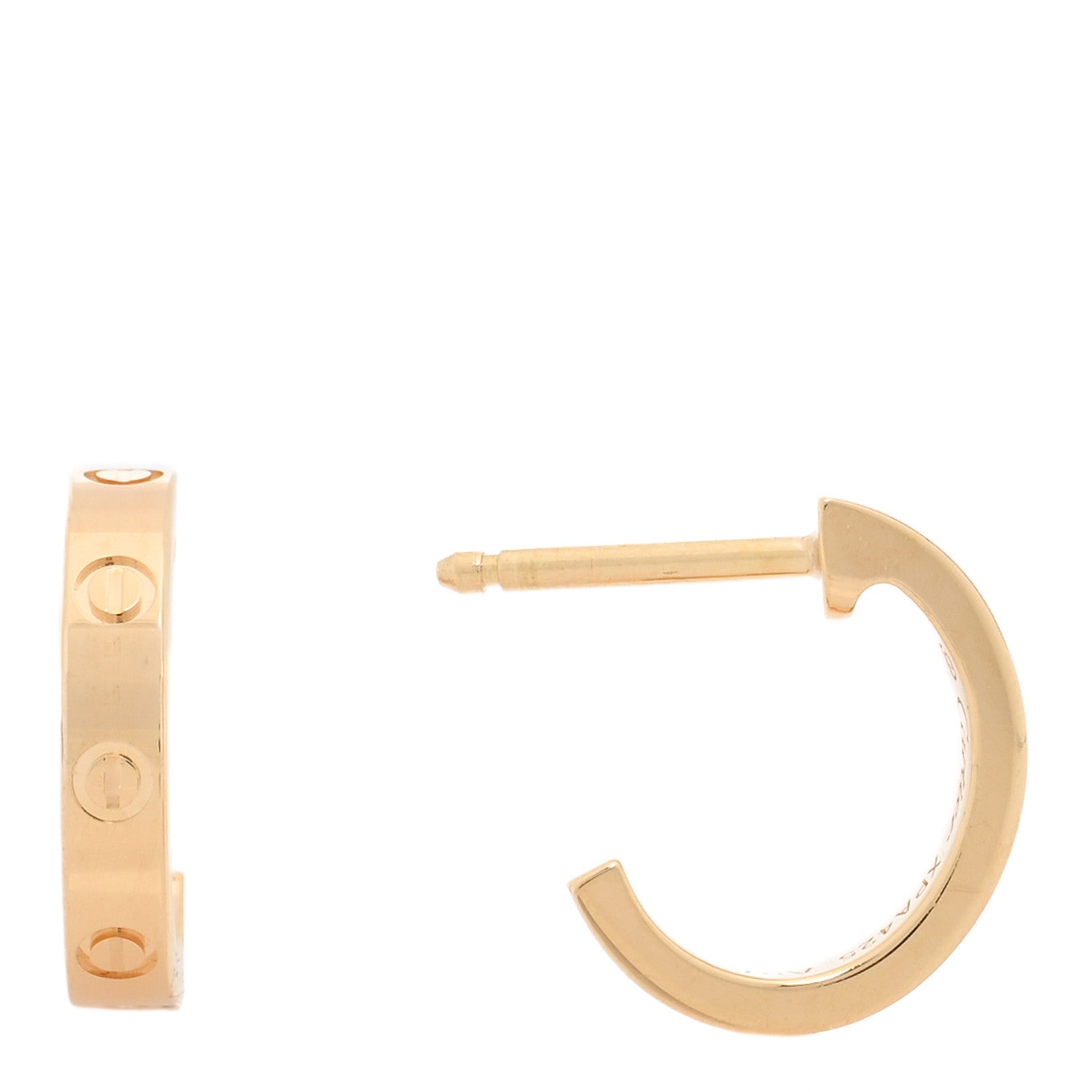 Cartier 18K Yellow Gold Small LOVE Hoop Earrings 1 of 5