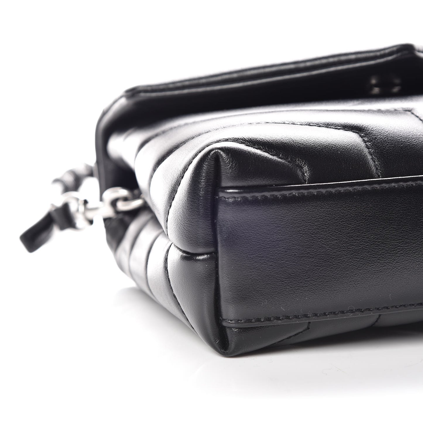 Calfskin Y Quilted Monogram Toy Loulou Crossbody Bag Black
