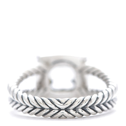 David Yurman Sterling Silver Diamond Prasiolite 7mm Petite Albion Ring 54 7 3 of 4