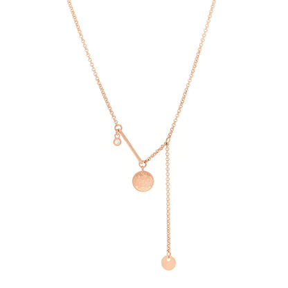 Hermes 18K Rose Gold Diamond PM Ex-Libris Pendant Necklace 1 of 6