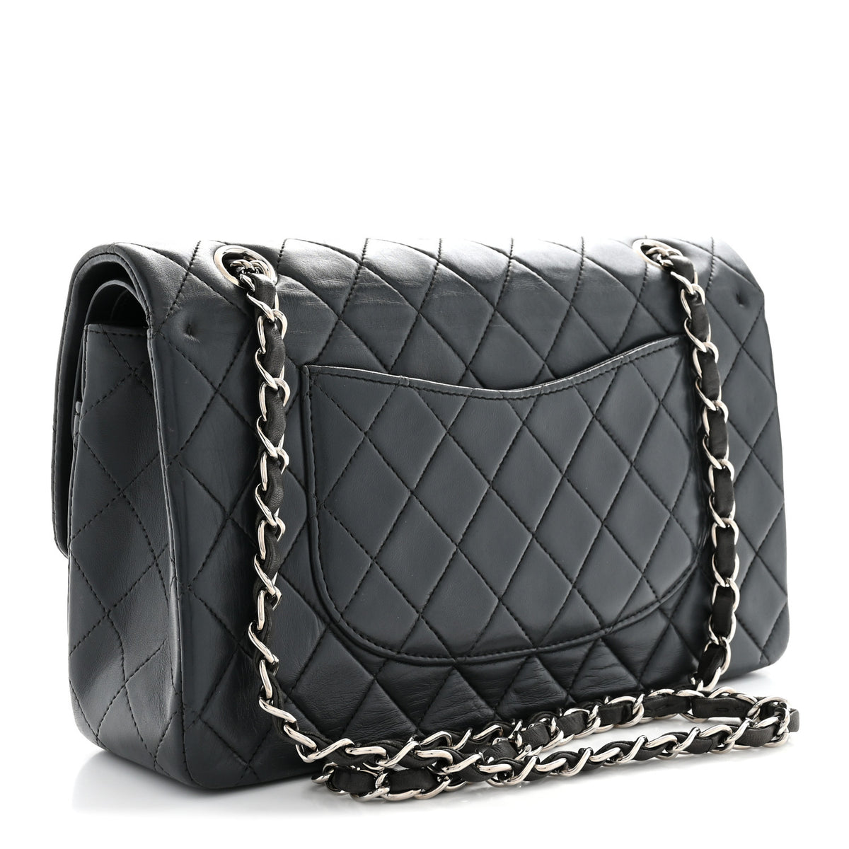 Chanel Lambskin Quilted Medium Double Flap Grey 2 of 12