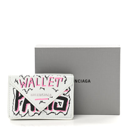Balenciaga Agneau Graffiti Mini Papier Wallet White Multicolor 9 of 9