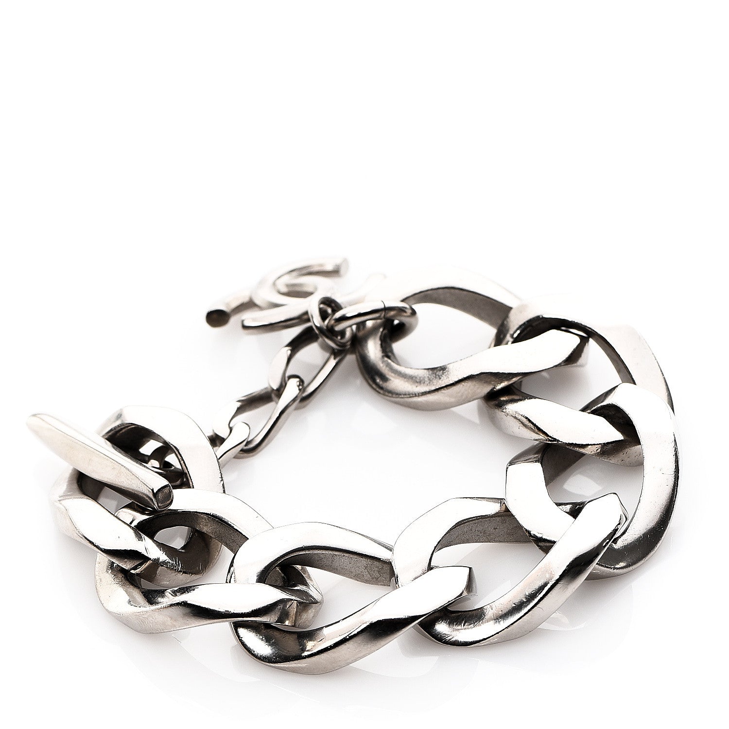 Chanel Chain Link CC Bracelet Silver 2 of 3