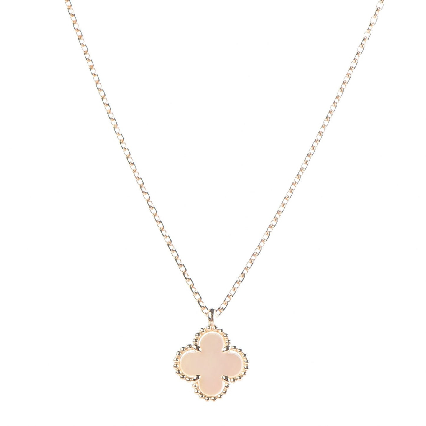 18K Yellow Gold Mother of Pearl Sweet Alhambra Pendant Necklace