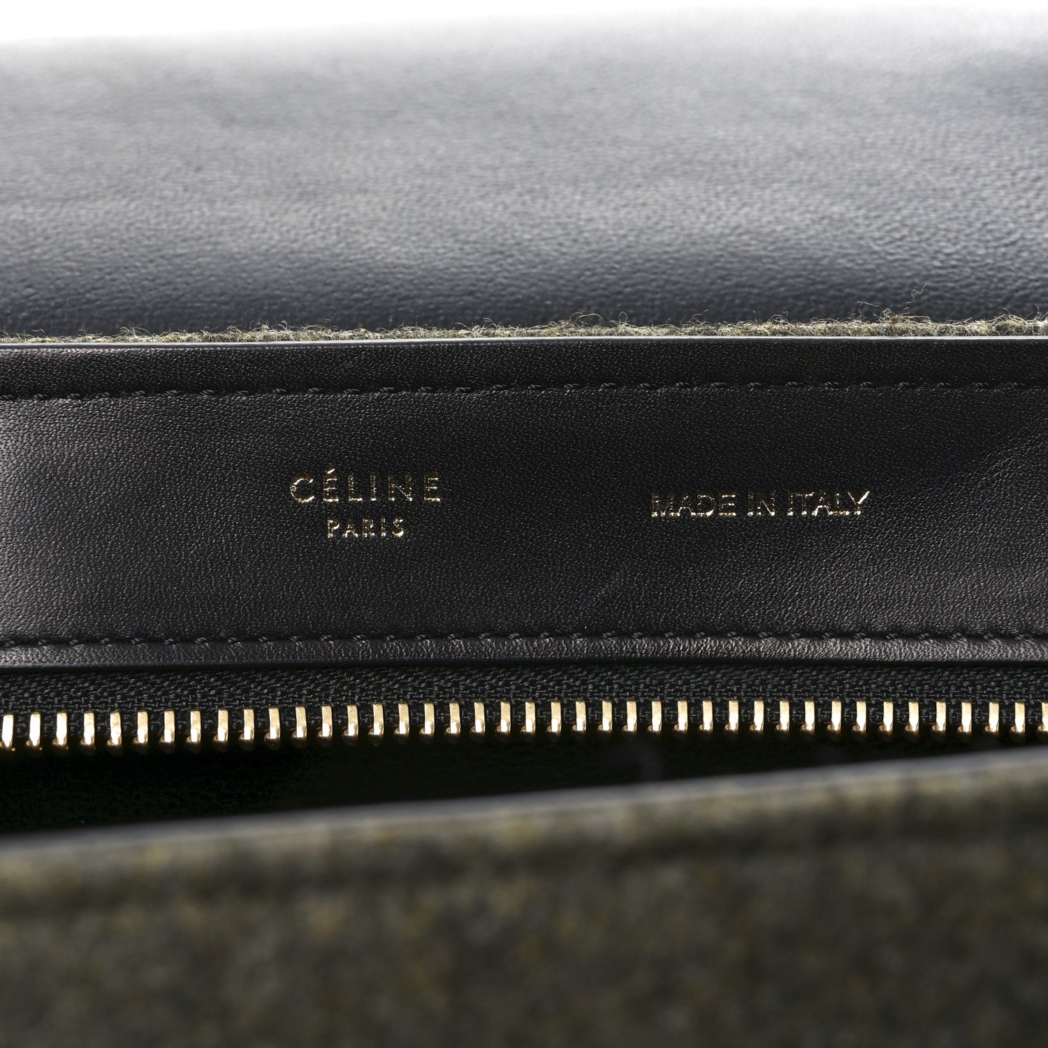 Celine Smooth Calfskin Felt Medium Trapeze Khaki 5 of 8