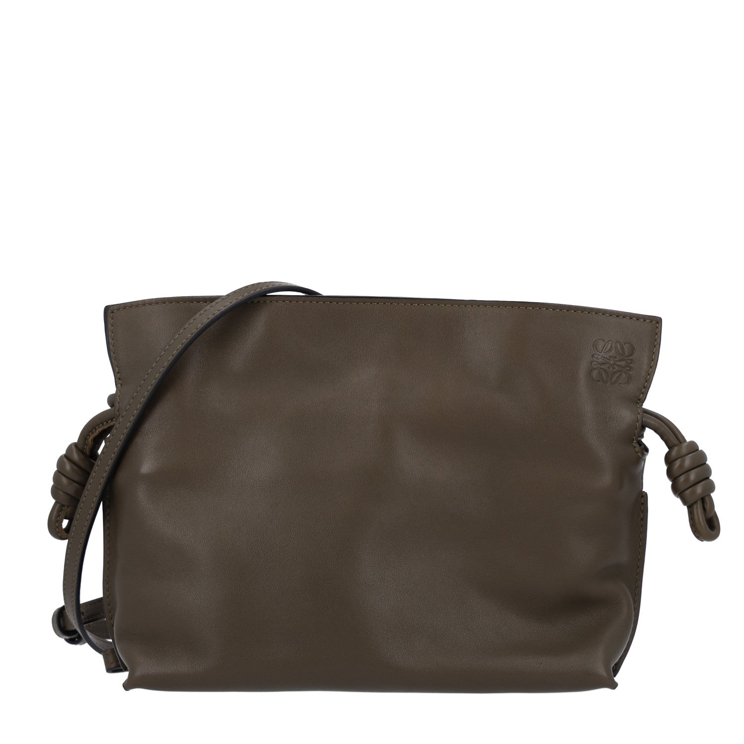 Loewe Calfskin Mini Flamenco Knot Clutch Dark Khaki 1 of 9