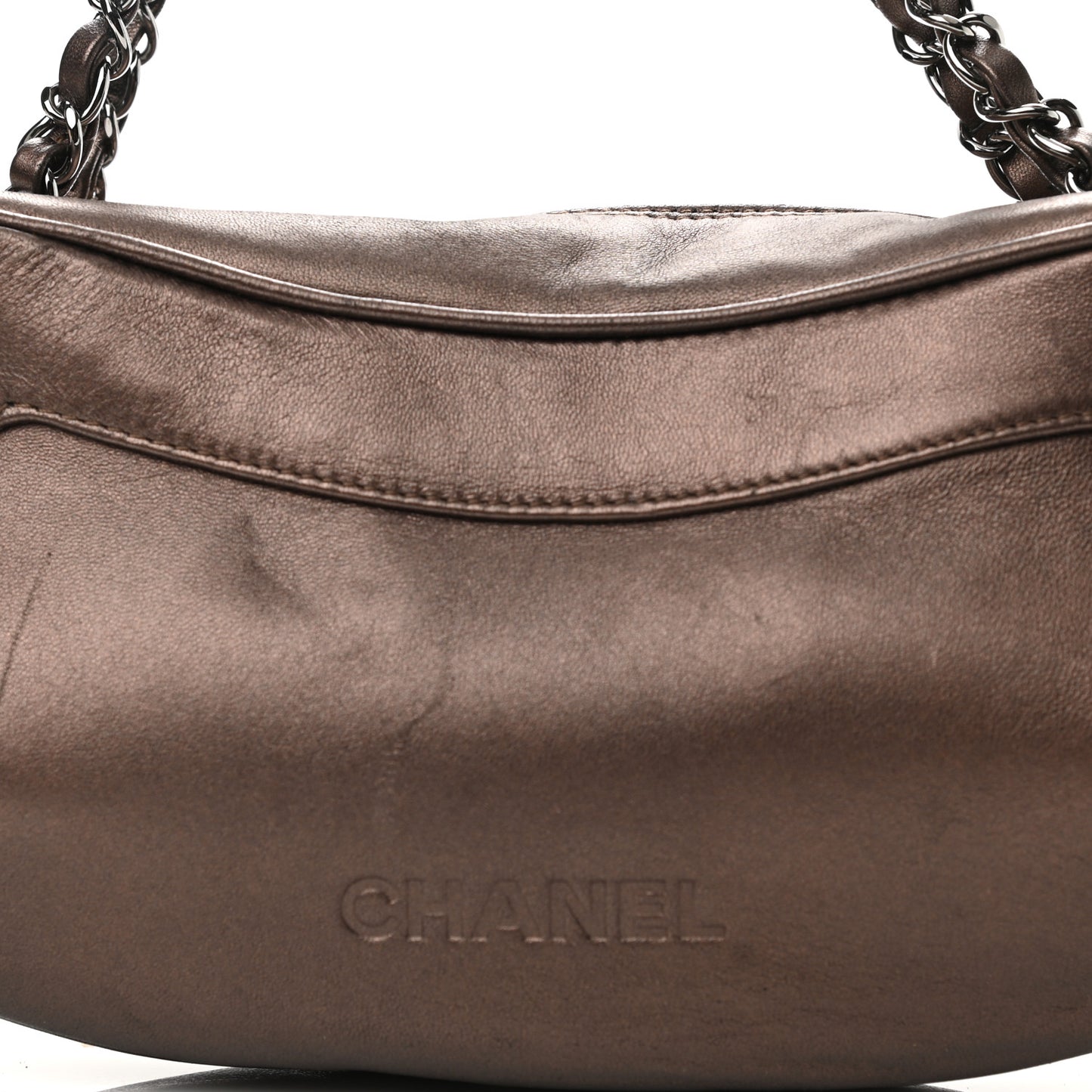 Metallic Lambskin Tassel Shoulder Bag Bronze