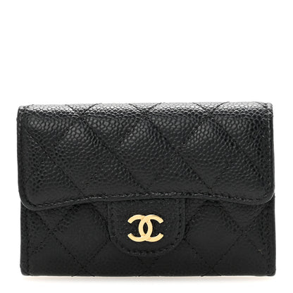 Chanel Caviar Quilted Flap Card Holder Wallet Black 1 of 12