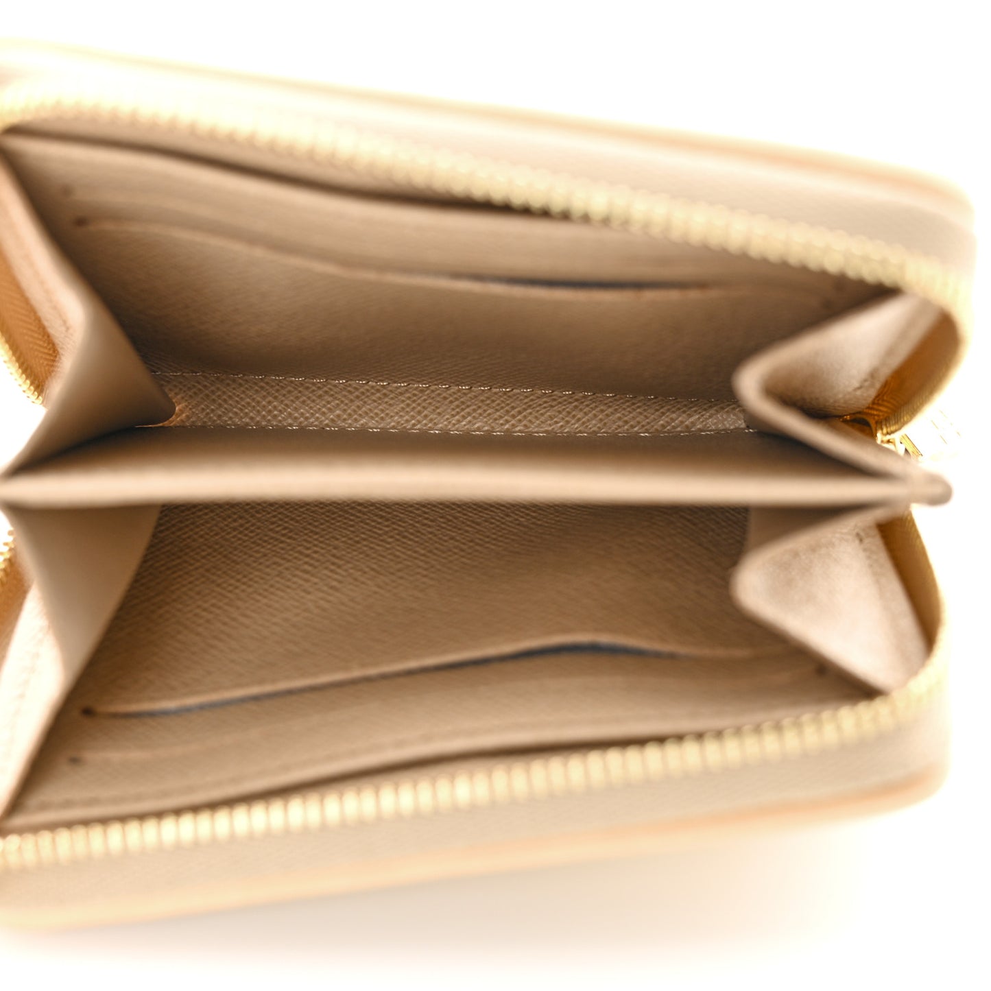 Lurex Jacquard Monogram Zippy Coin Purse Beige