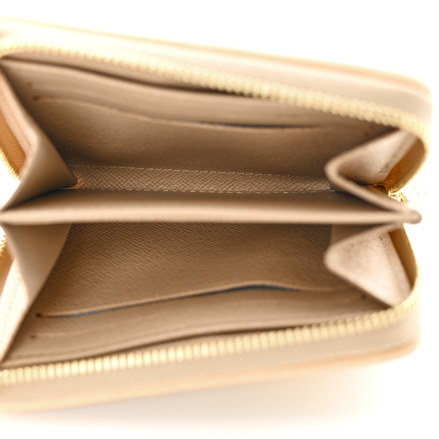 Louis Vuitton Lurex Jacquard Monogram Zippy Coin Purse Beige 5 of 7
