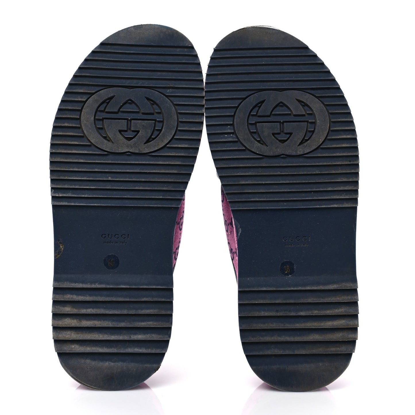 Monogram Multicolor Criss Cross Platform Slide Sandals 38 Pink Blue