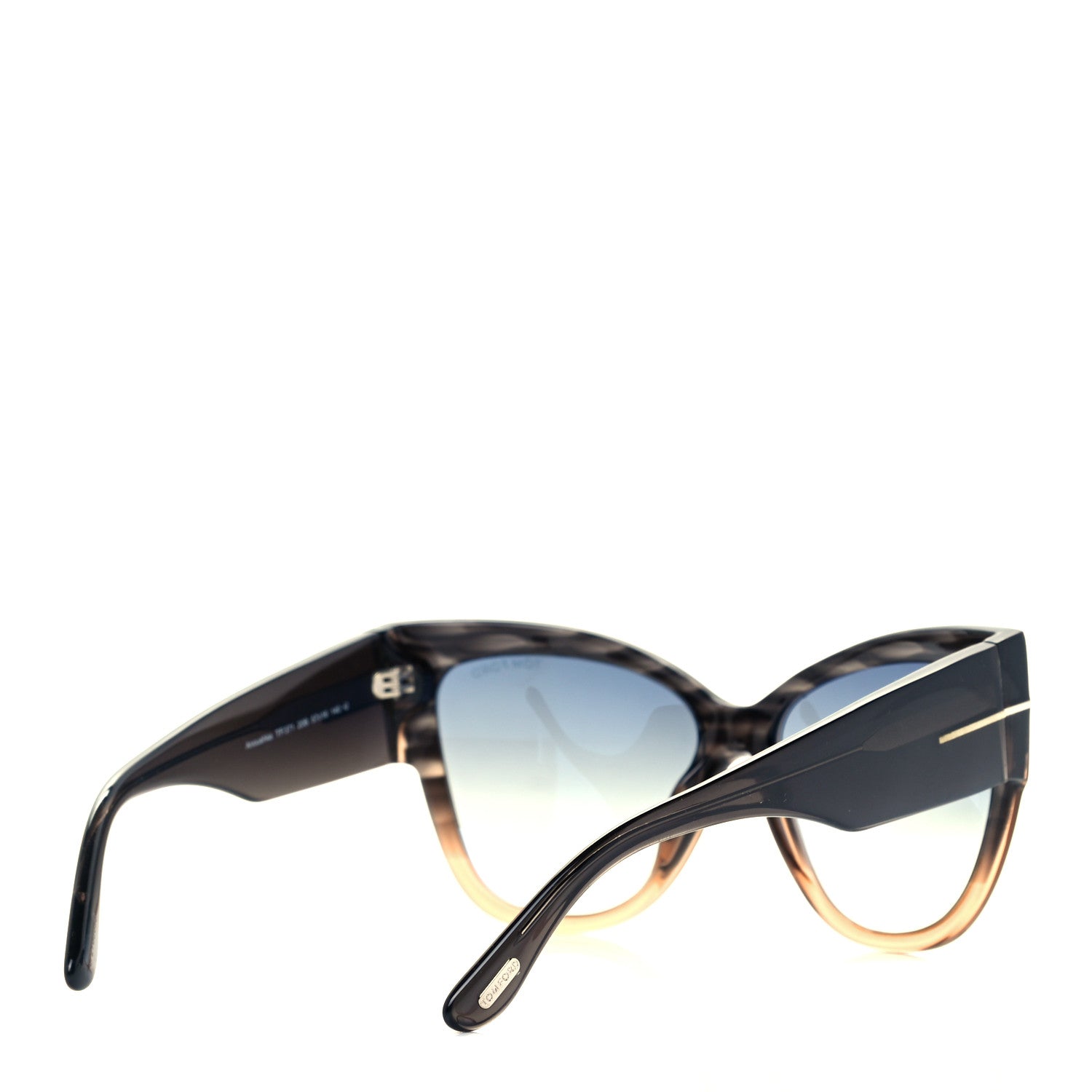 Tom Ford Acetate Anoushka Cat Eye Sunglasses TF371 Melange Grey Peach 4 of 8