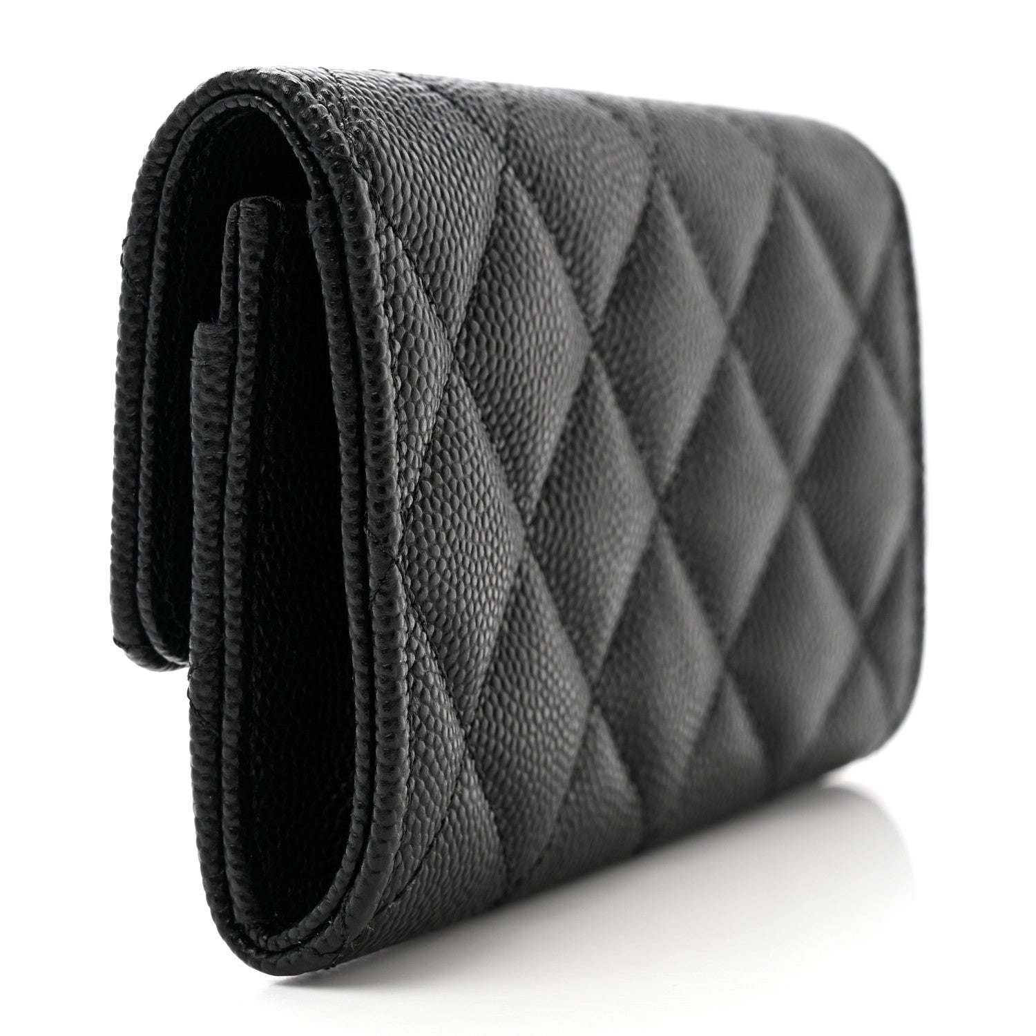 Chanel Caviar Quilted Textured CC Flap Card Holder Black 3 of 9