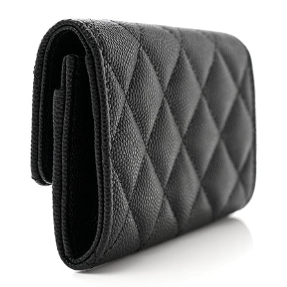 Chanel Caviar Quilted Textured CC Flap Card Holder Black 3 of 9