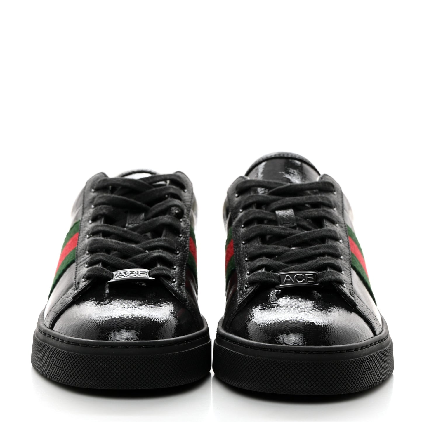 Crystal GG Monogram Web Womens New Ace Sneakers 38 Black