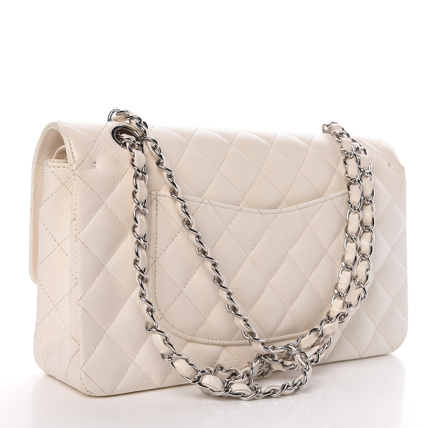 Chanel Caviar Quilted Medium Double Flap White 3 of 11