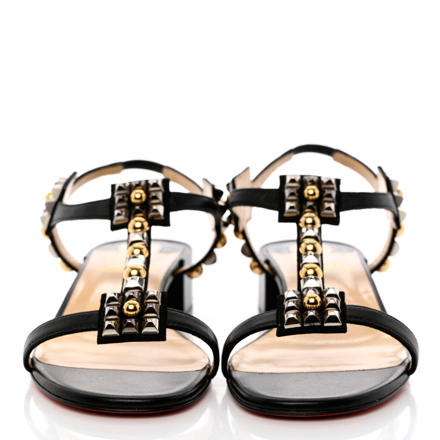 Christian Louboutin Nappa Kaleidra 25 T-Strap Sandals 37 Black 2 of 9