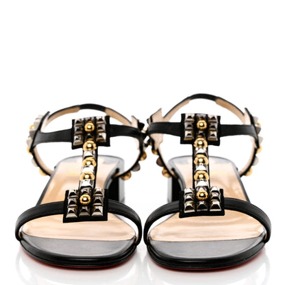 Christian Louboutin Nappa Kaleidra 25 T-Strap Sandals 37 Black 2 of 9