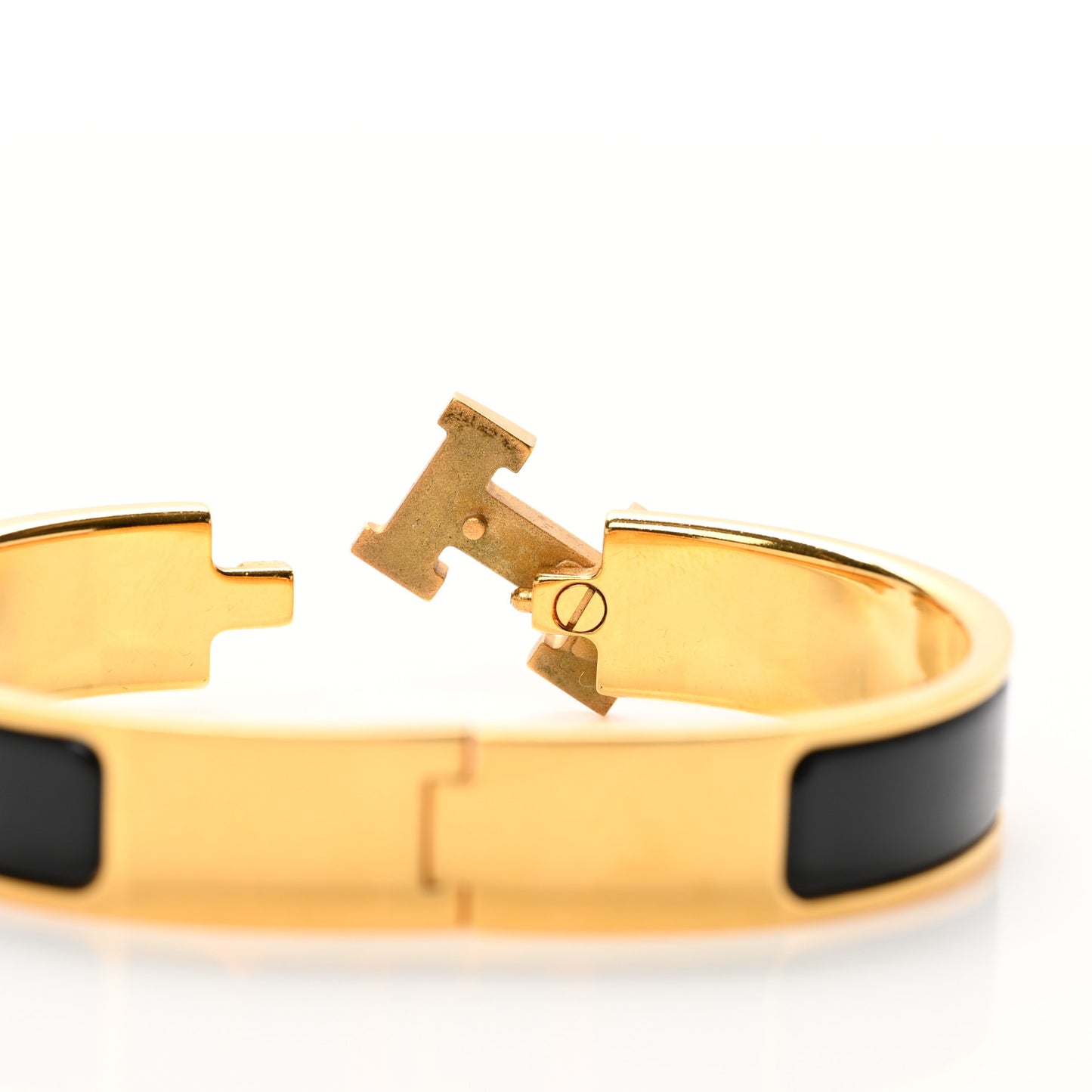 Enamel Narrow Clic Clac H Bracelet PM Black